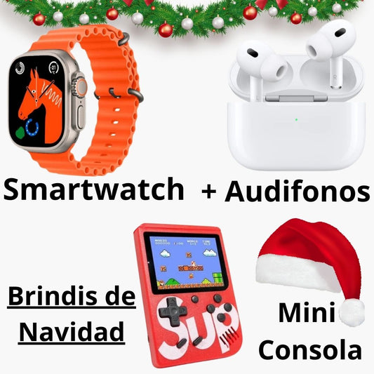 Combo smartwatch audifonos mini consola